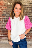 Sparks Fly Pink Lantern Sleeve Top