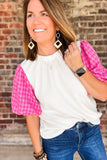 Sparks Fly Pink Lantern Sleeve Top