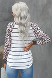 High Hopes Ivory top with leopard pink sleeve