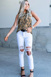 Cheetah Print Sleeveless Crew Neck Tank Top for Women - 3 colors