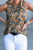 Cheetah Print Sleeveless Crew Neck Tank Top for Women - 3 colors