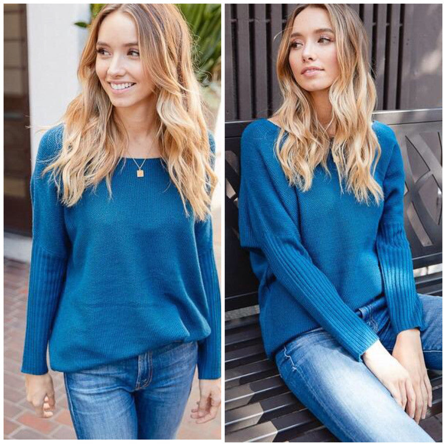 This blue sweater is a must have!